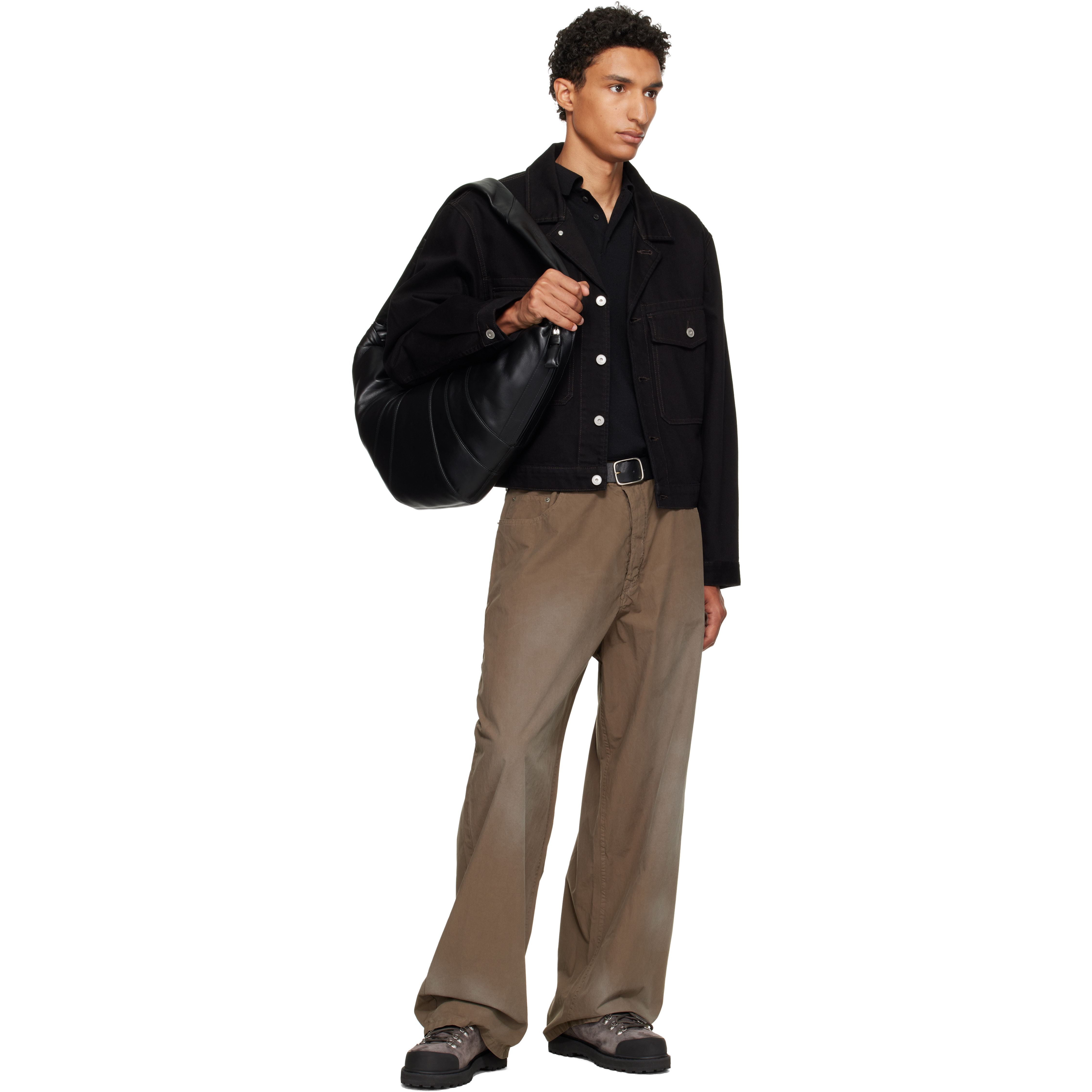 Black Large Croissant Bag