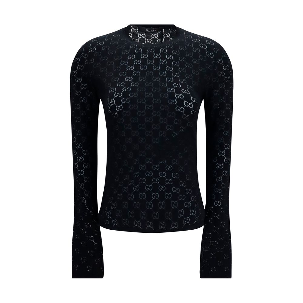 GG Dévoré Cotton T-Shirt — Black