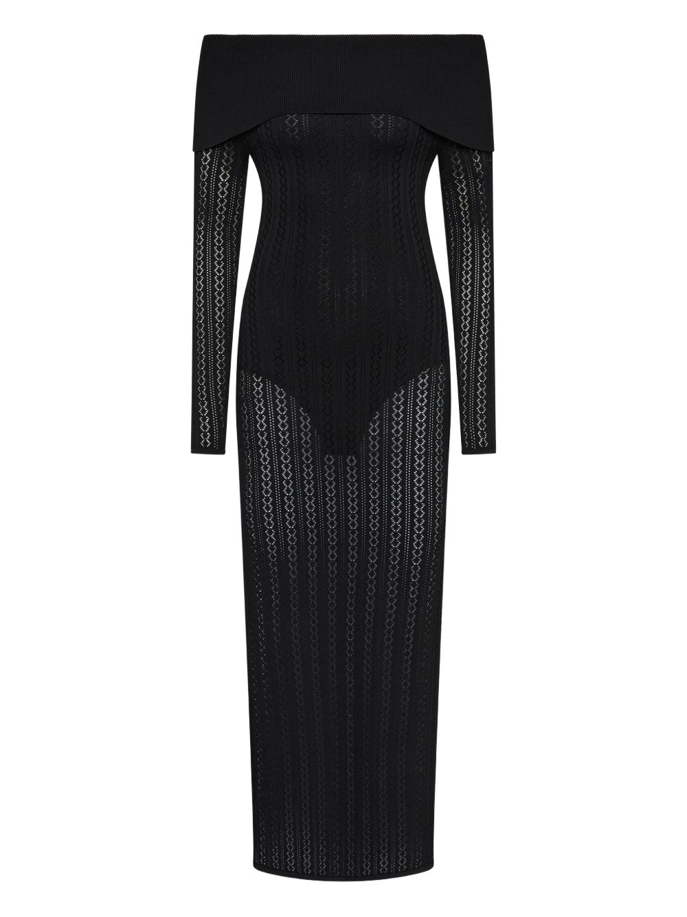 Rebecca Vallance Lorelei off-shoulder knitted dress - Black
