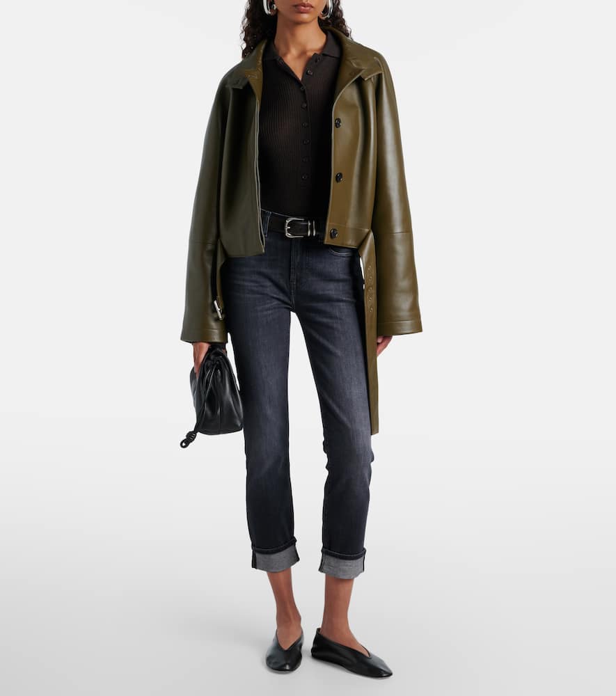 Mid-rise cropped skinny jeans