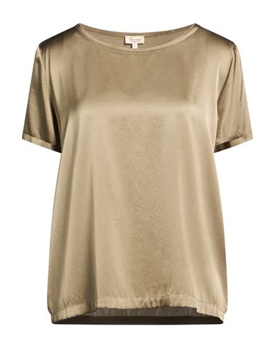 Woman Top Military green Size M Silk, Elastane