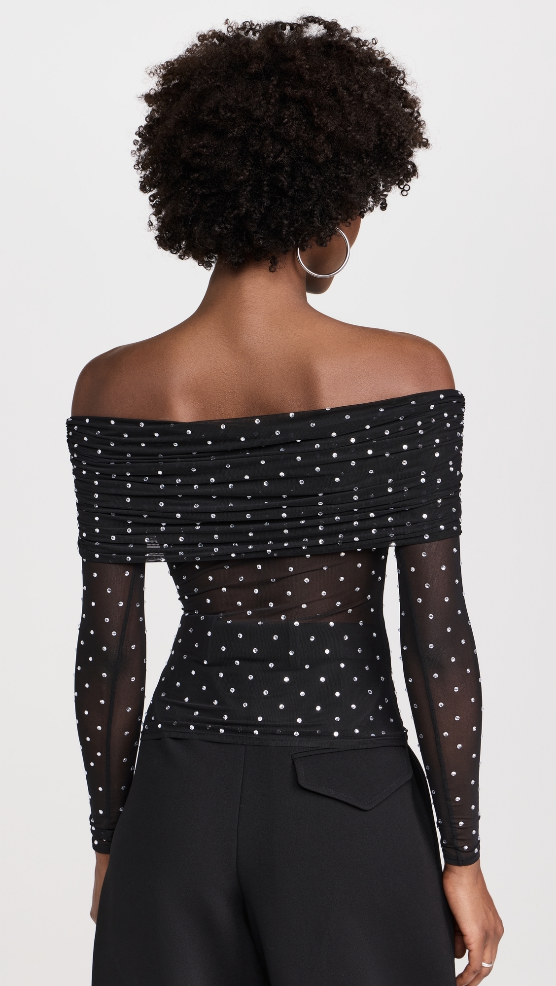 Oriana Mesh Top Black/Silver