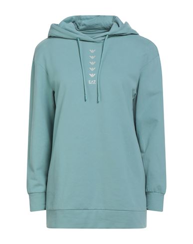 Woman Sweatshirt Turquoise Size L Cotton, Elastane