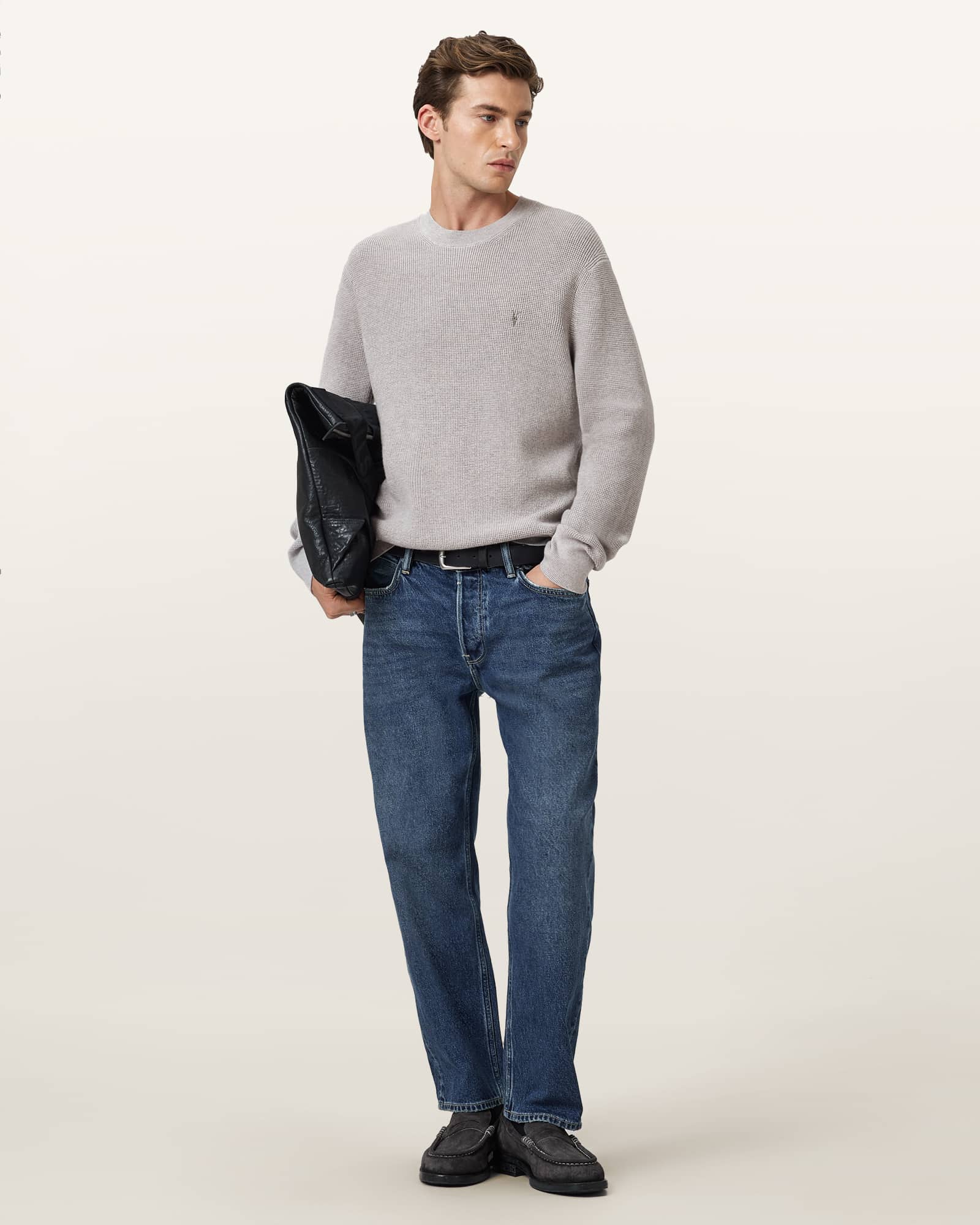 Aspen Waffle Texture Crew Neck Ramskull Sweater
