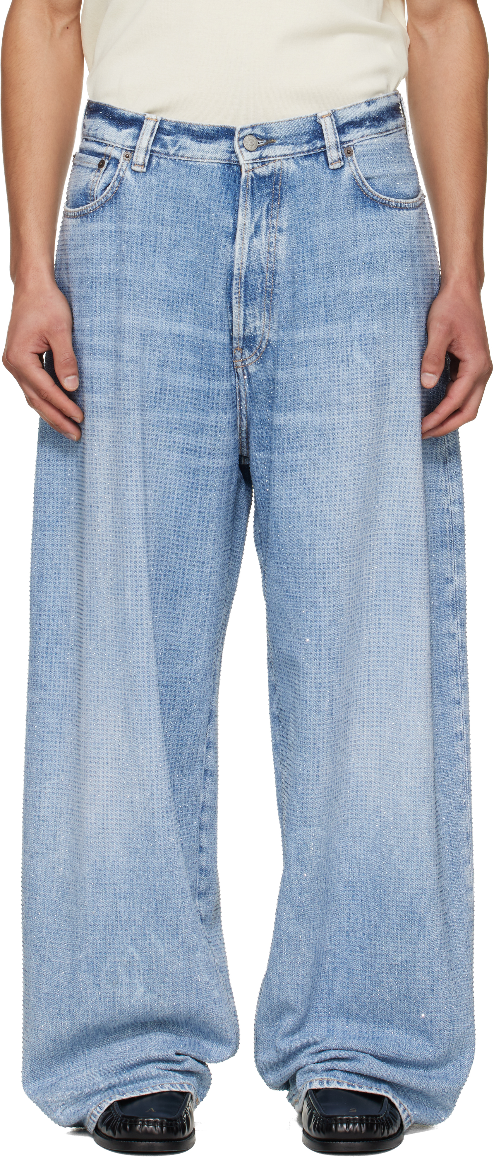 Blue Loose Rhinestone 2023 Jeans