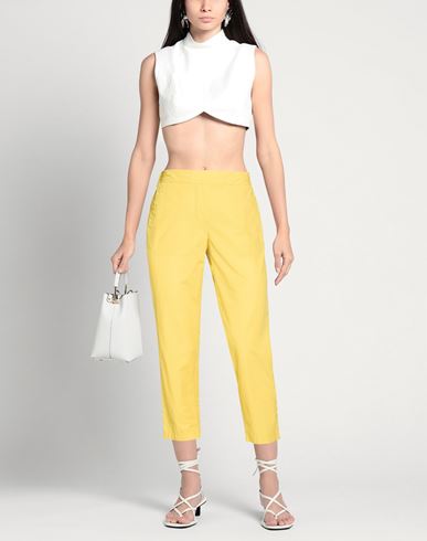 Woman Pants Yellow Size 2 Cotton