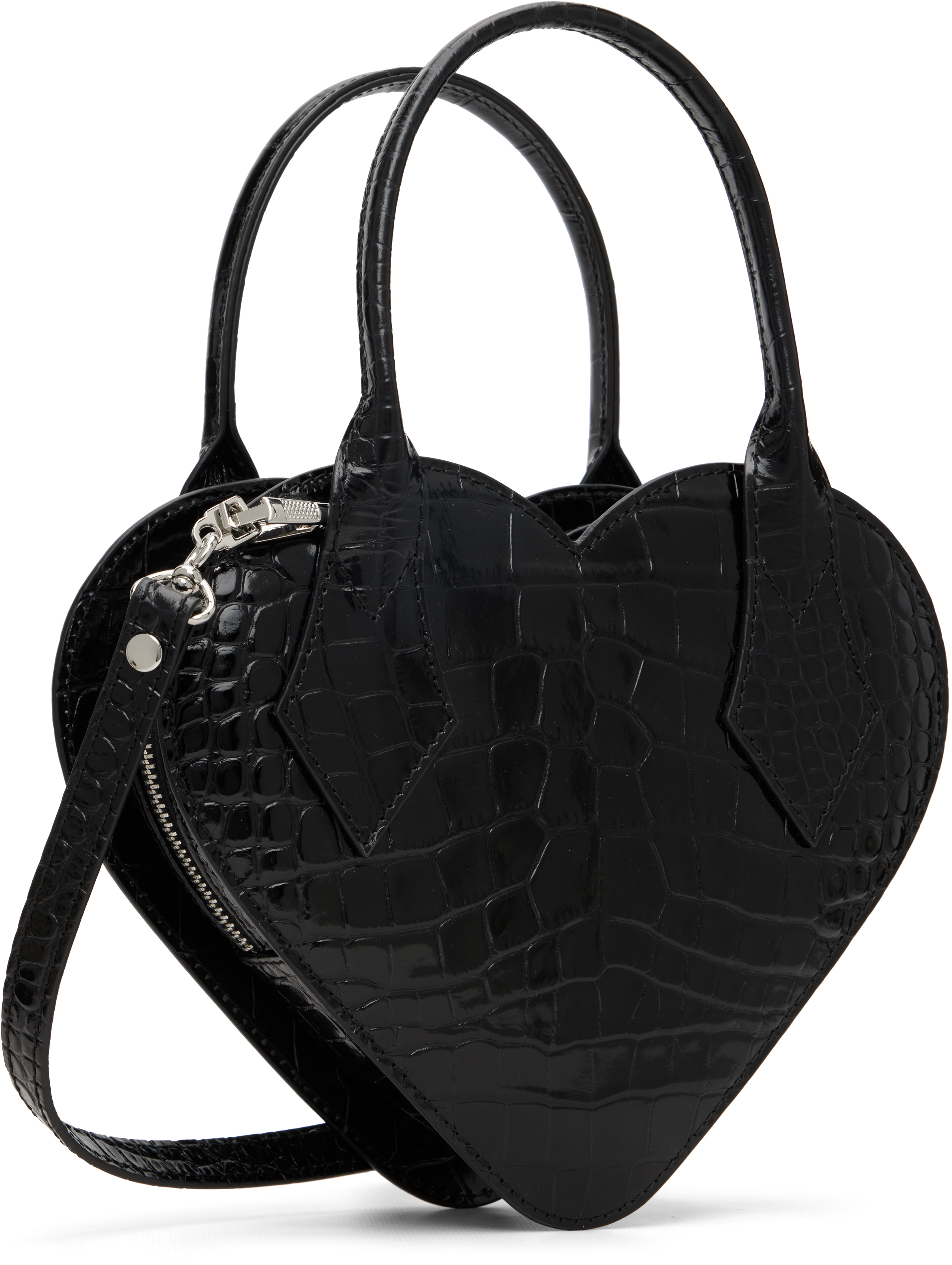 Black Josephine Heart Crossbody Bag