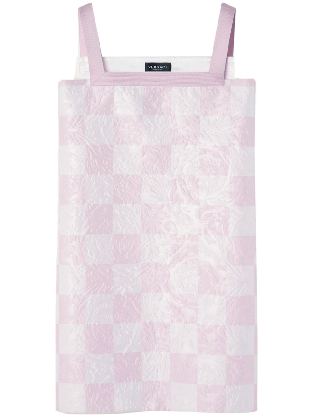 Check-print mini dress - Pink