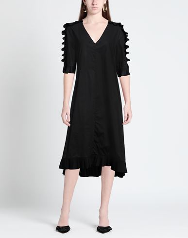 Woman Midi dress Black Size 4 Cotton, Polyester