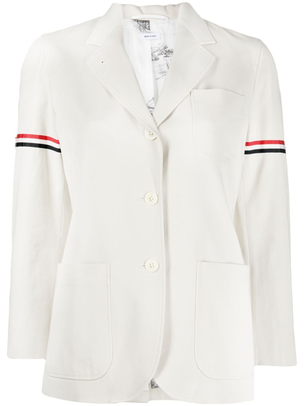 RWB-stripe cotton blazer - Neutrals