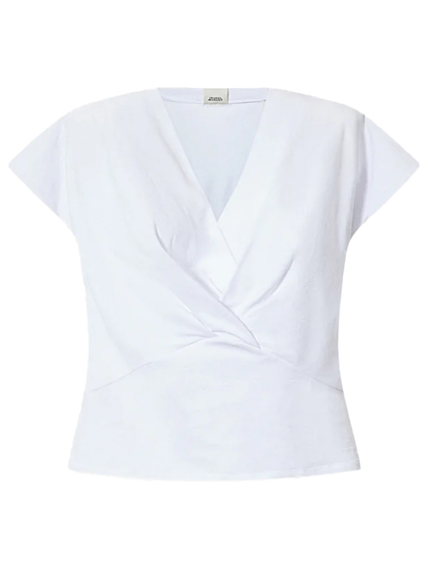 White Solid V Neck T-Shirt