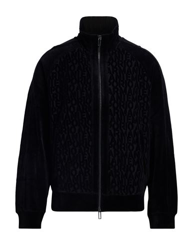 Man Sweatshirt Black Size L Cotton, Polyamide