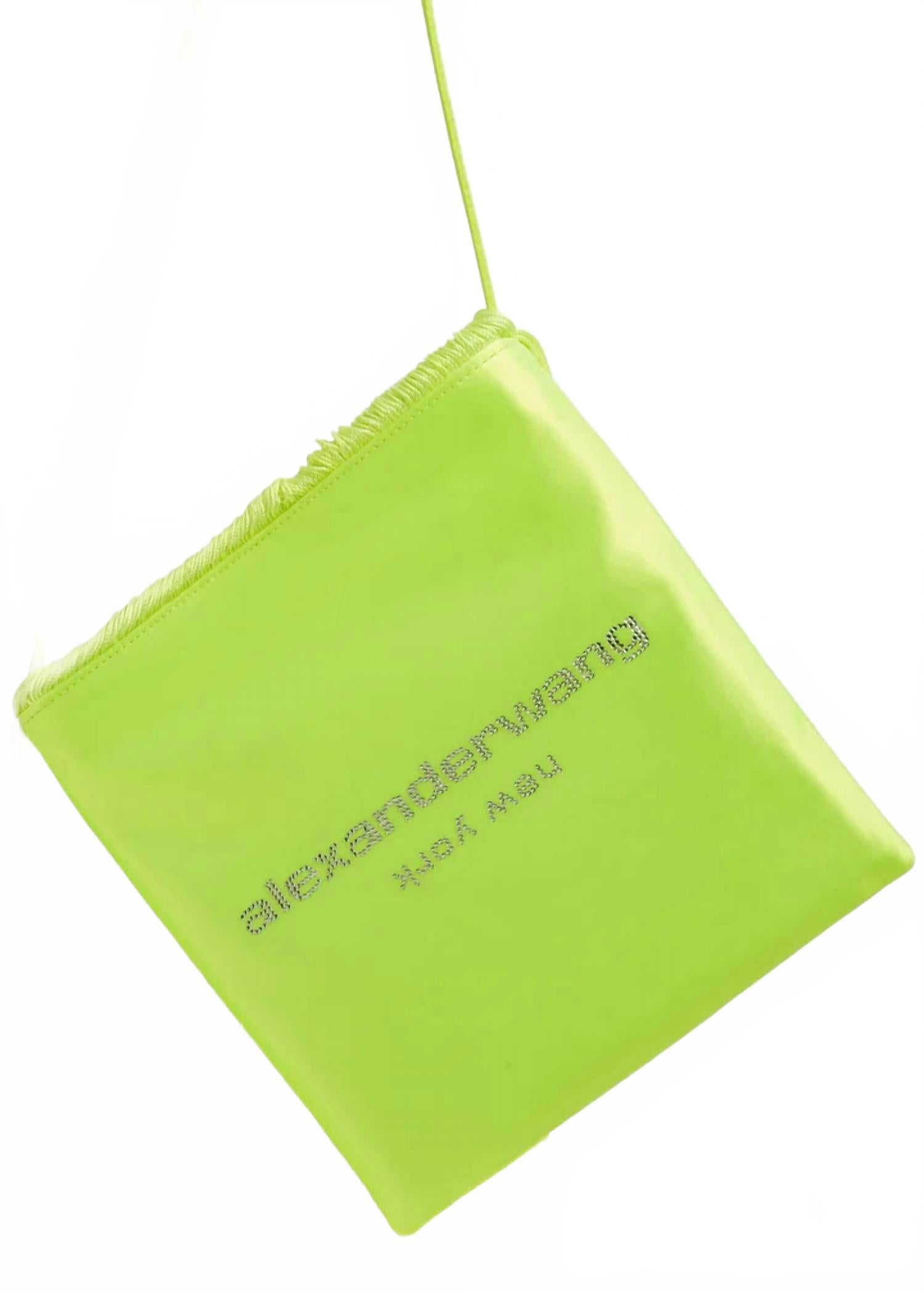 Women's Satin Crystal Fringe Shoulder Bag In Neon