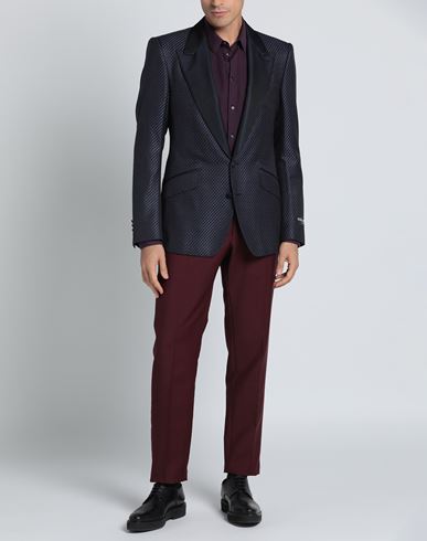 Man Blazer Midnight blue Size 34 Silk, Polyester
