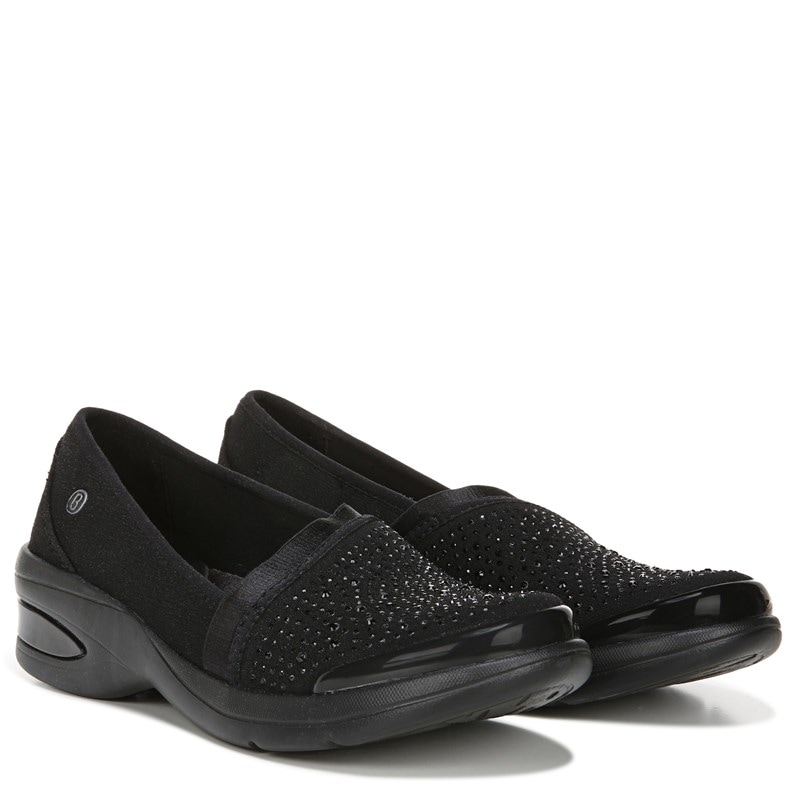 Women's Red-Hot Slip On Shoes (Black Rhinestone Fabric)