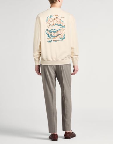 Man Sweatshirt Cream Size L Cotton