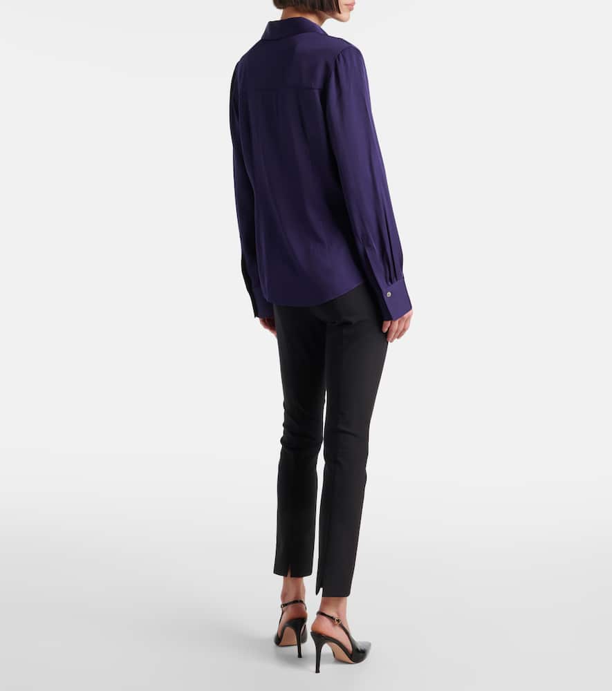 Silk-blend satin shirt