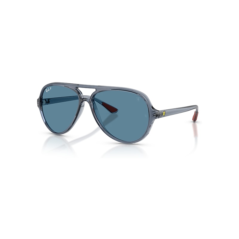 Ray-Ban Scuderia Ferrari Monza Ltd | Rb4125m Polarized+ Lenses Sunglasses Transparent Blue Frame Blue Lenses Polarized