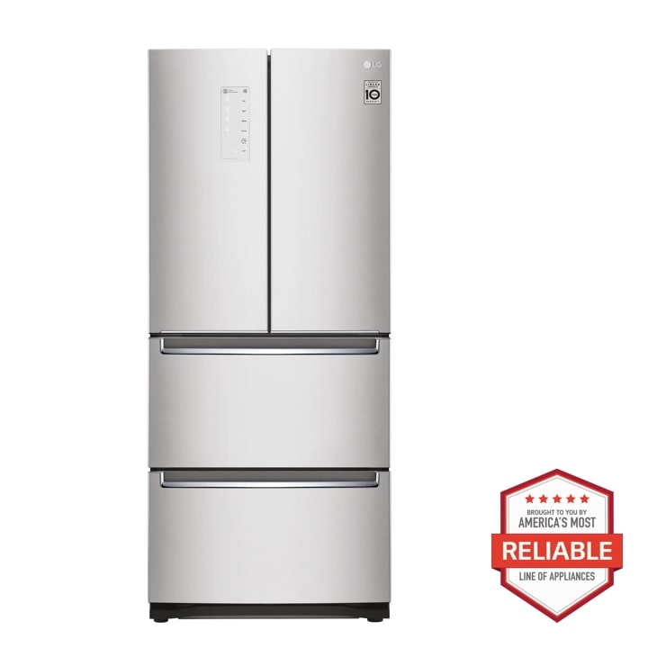 LG Kimchi/Specialty Food French Door Refrigerator, Platinum Silver, 14.. ft