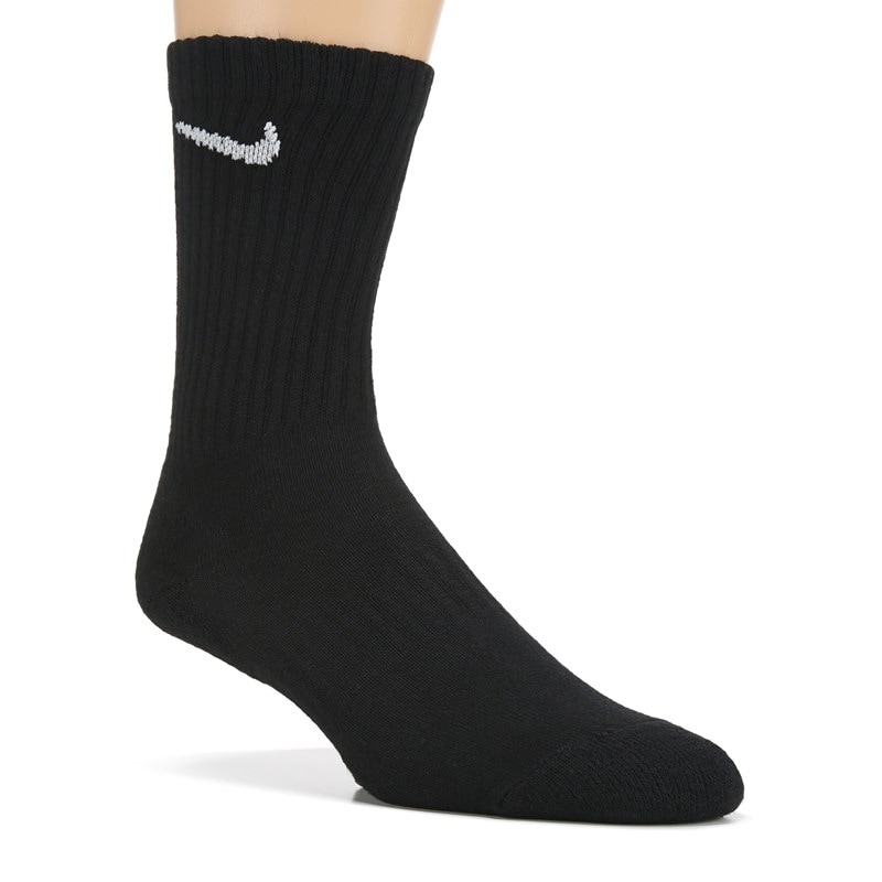 3 Pack Medium Everyday Cushion Crew Socks (Black)