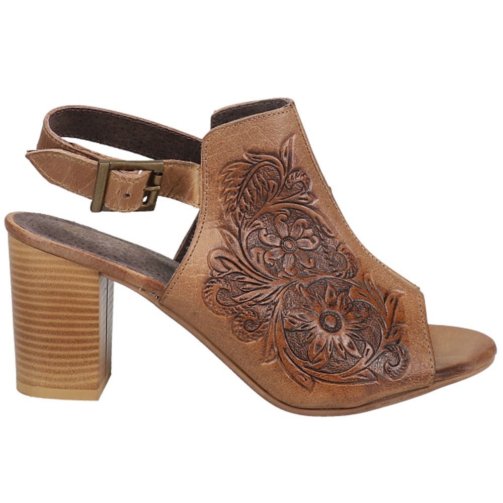 Mika Floral Embossed Peep Toe Shootie Pumps
