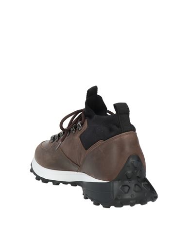 Peuterey Man Sneakers Dark brown Size 12 Leather, Textile fibers