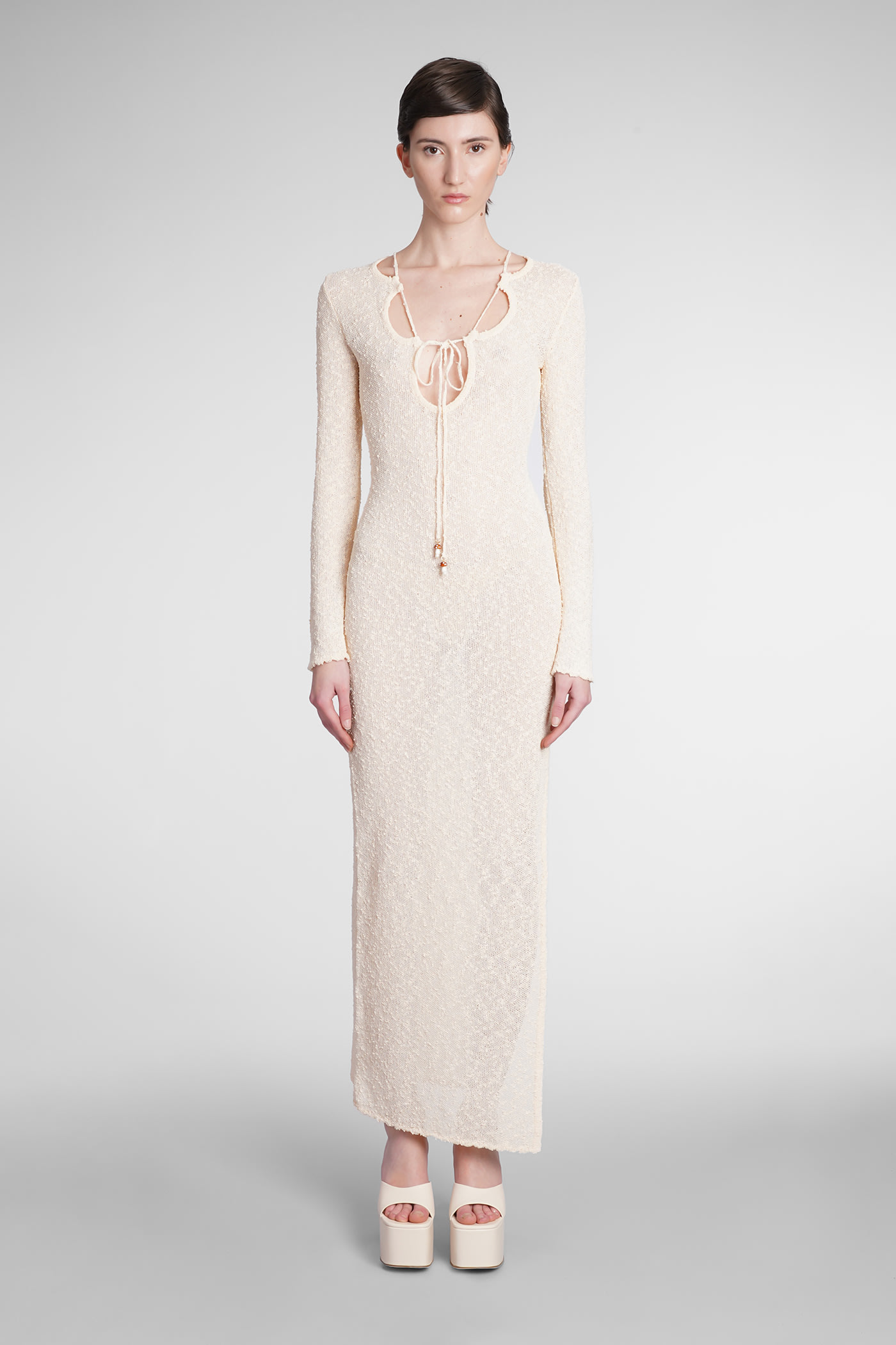 Dress In White Polyester