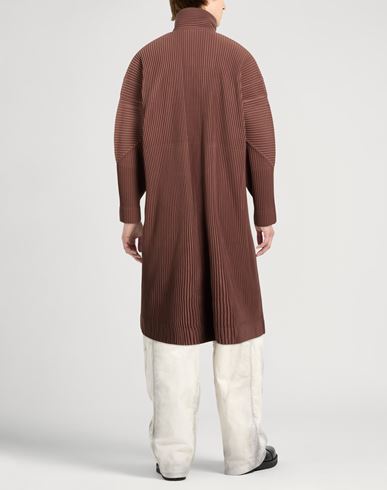 Homme Plissé By Issey Miyake Man Overcoat & Trench Coat Brown Size 1 Polyester