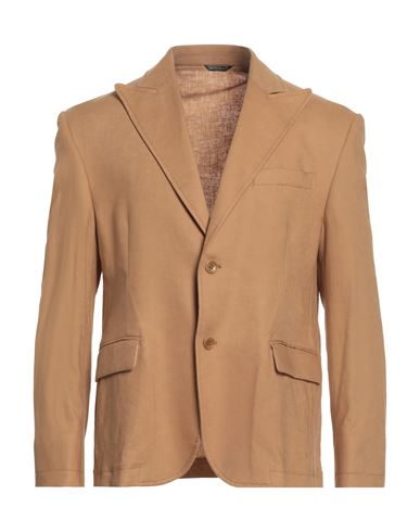 Man Blazer Camel Size 40 Linen, Viscose