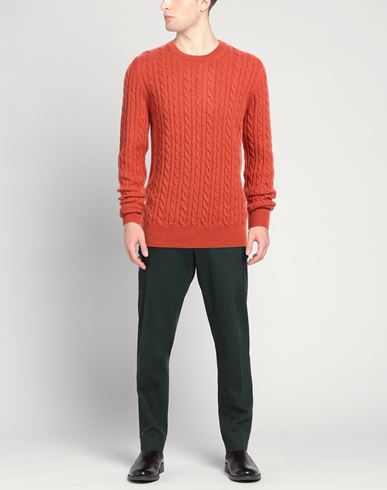 Man Sweater Orange Size XXL Cashmere