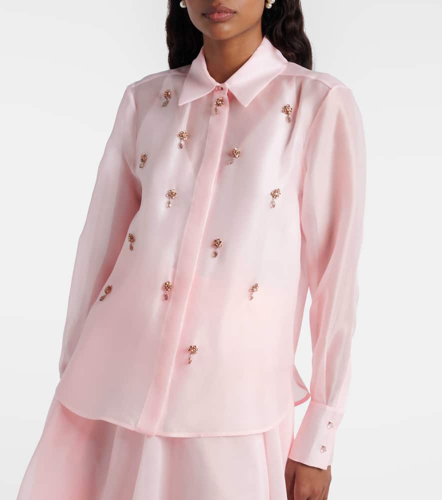 Agi crystal-embellished silk shirt