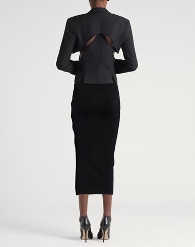 Woman Midi skirt Black Size M Virgin Wool