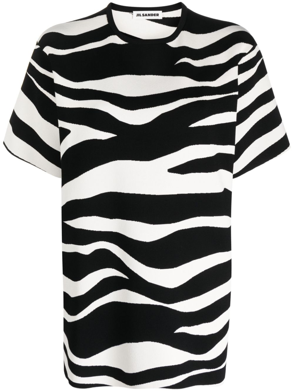 Zebra-print short-sleeve T-shirt - Black