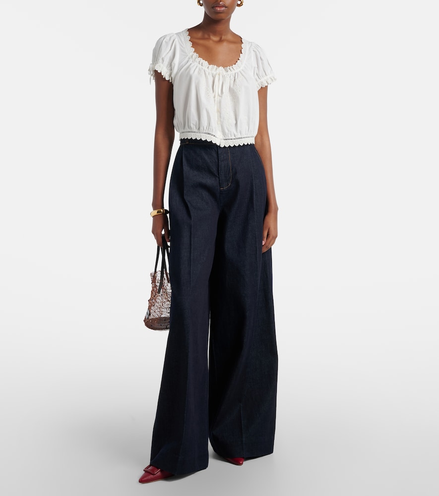 Dôen Nera embroidered cotton top