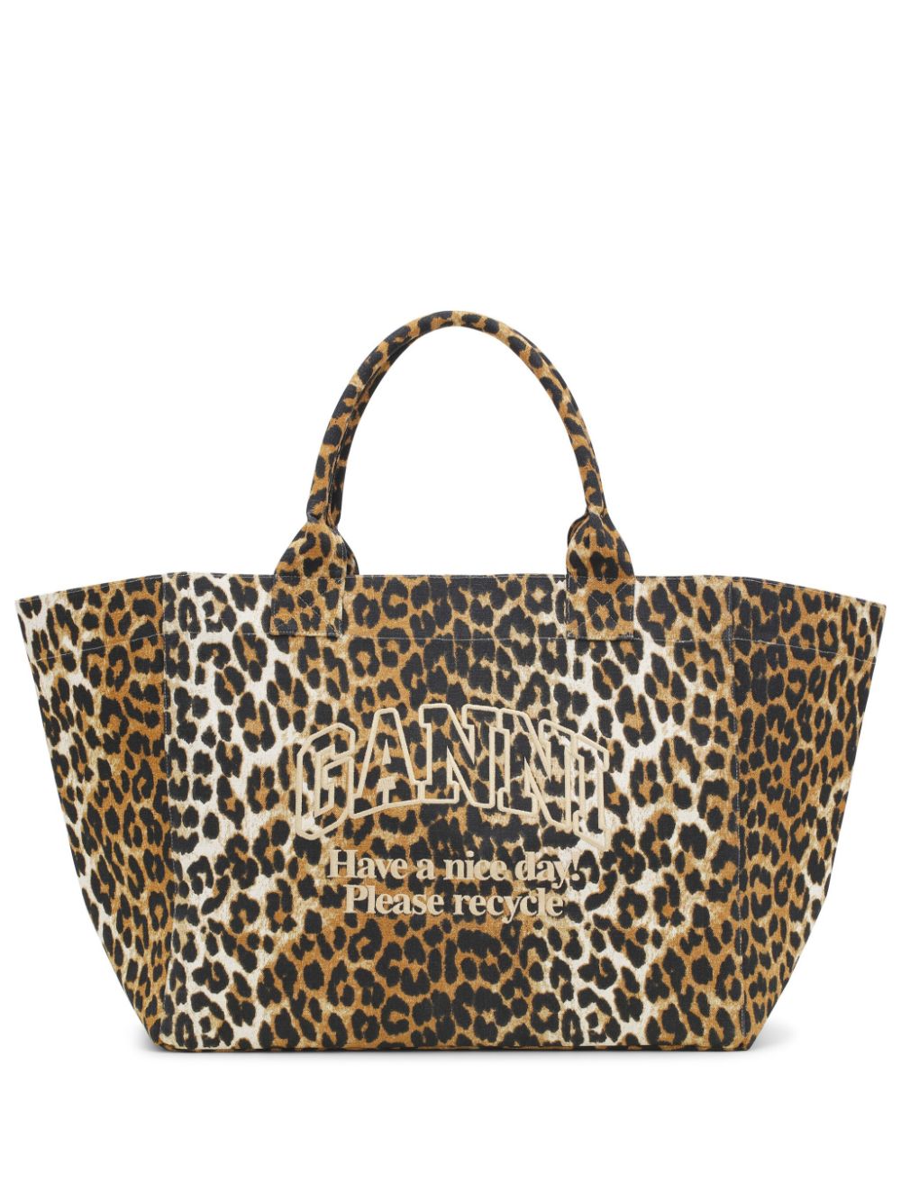 Oversized canvas tote bag - Brown