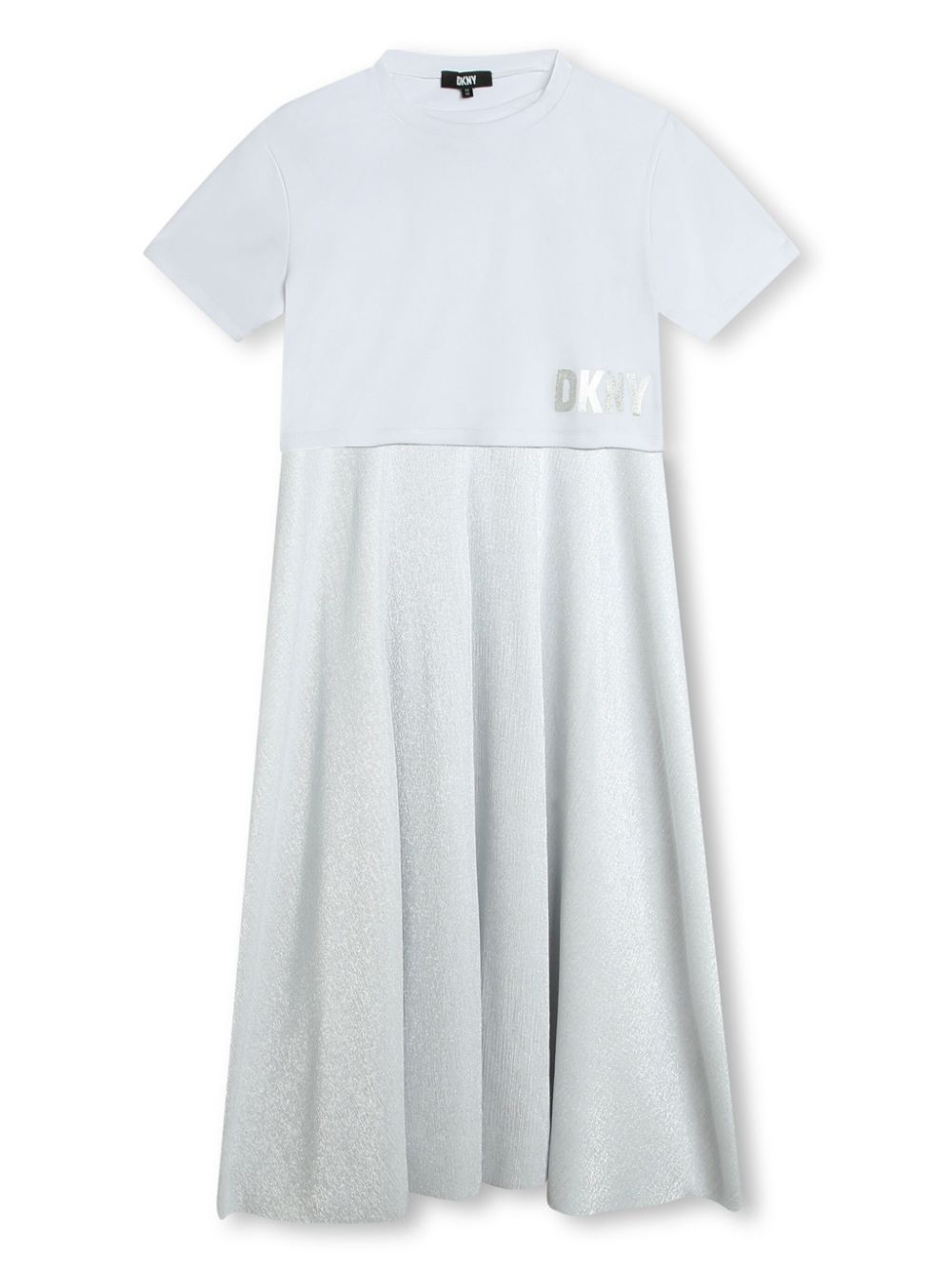 Logo-print layered dress - Grey