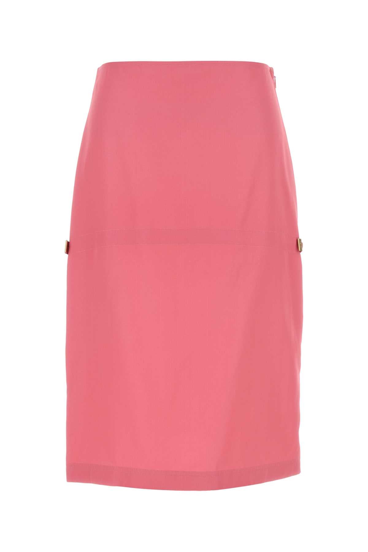 Viscose-Nylon Pencil Skirt — Pink