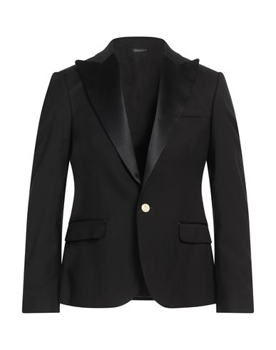 Man Blazer Black Size 38 Polyester, Viscose, Elastane, Cotton