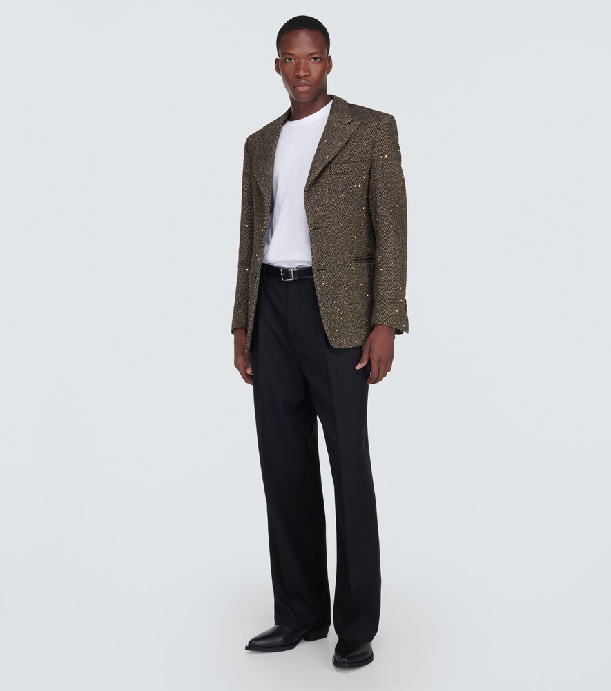 Herringbone wool-blend jacket