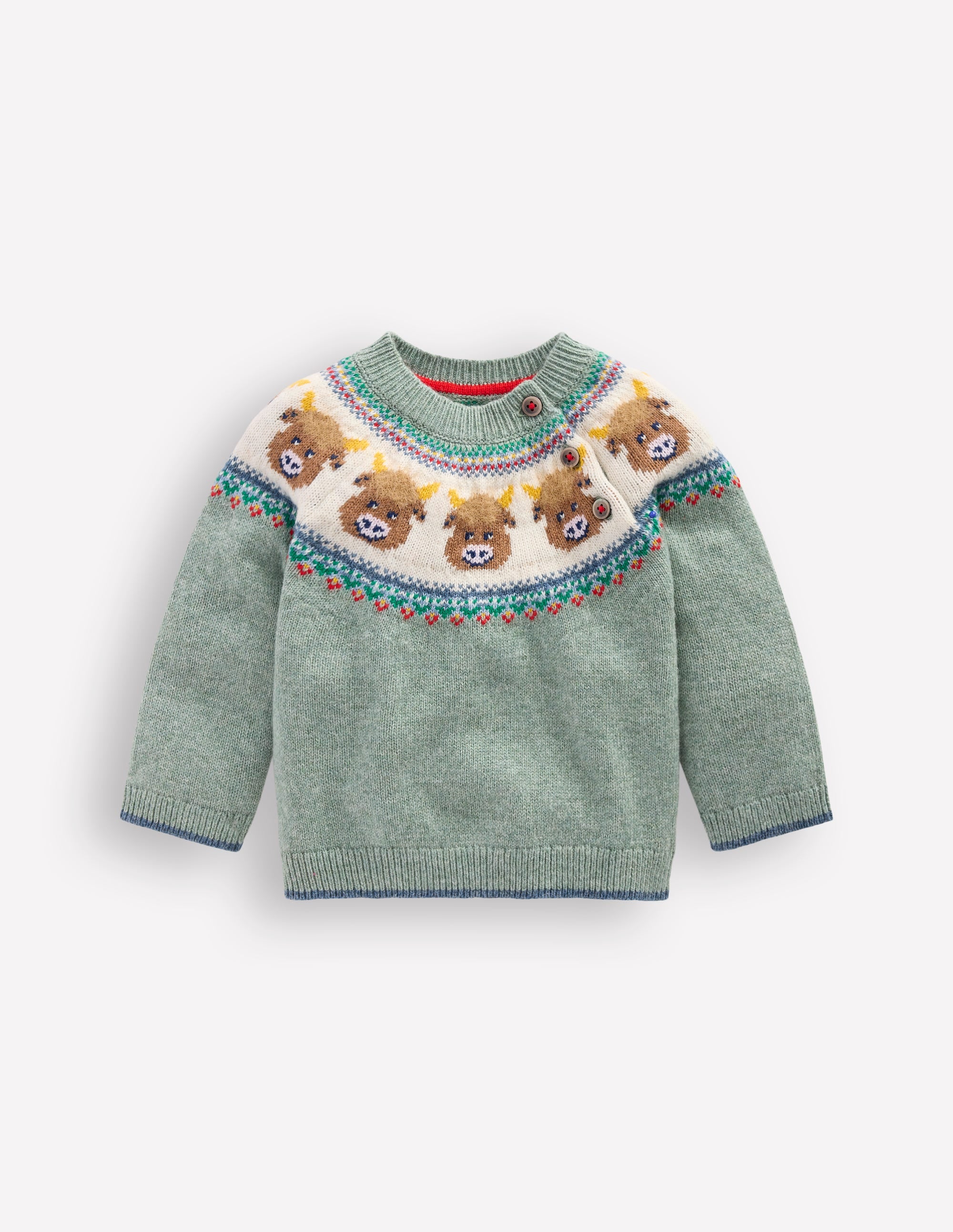 Baby Fair isle Sweater in Green | Size 0-3 Months