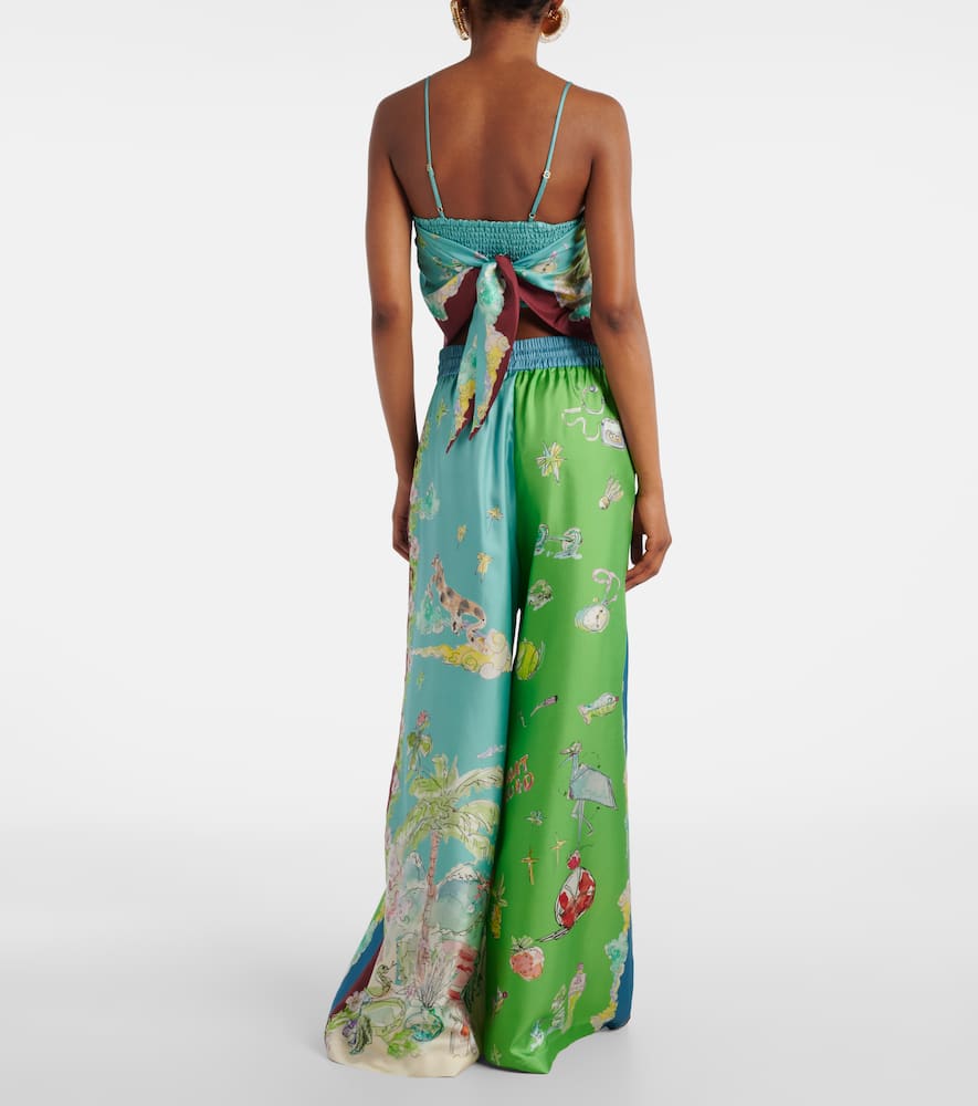 Alémais Daria printed silk wide-leg pants