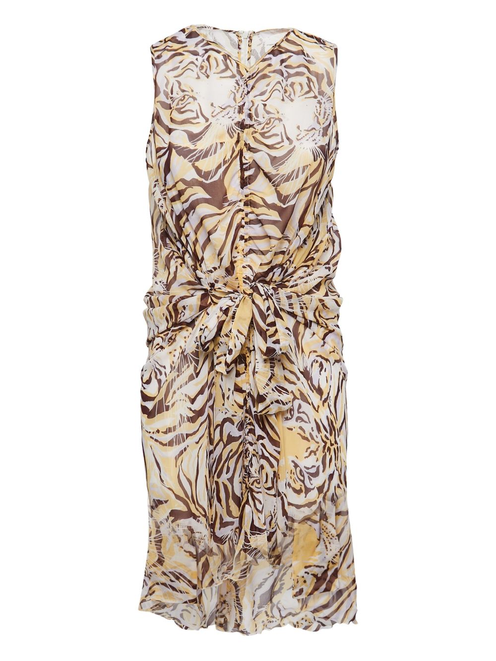 Animal print sleeveless dress - Brown