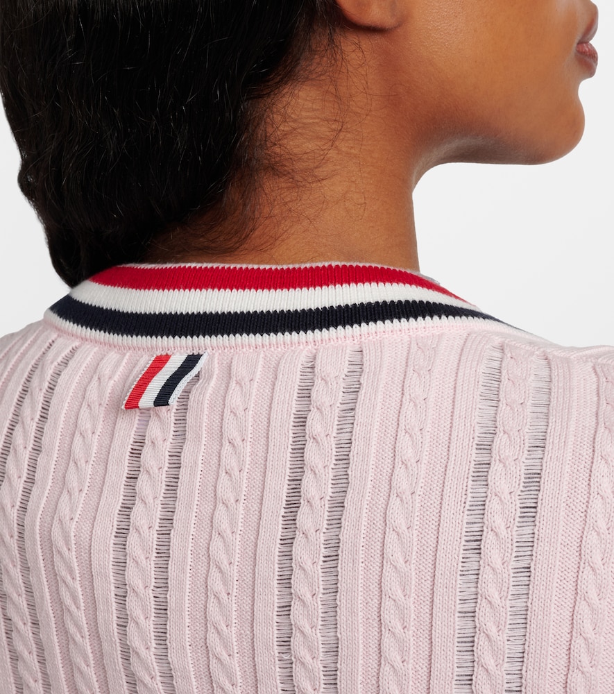 Cable-knit cotton cardigan