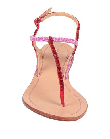 Malìparmi Woman Thong sandal Red Size 6 Textile fibers