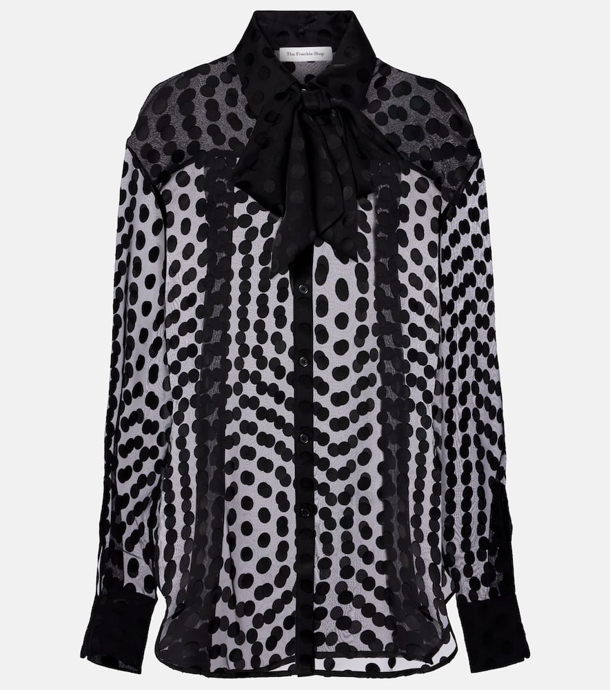 Peri polka-dot sheer shirt