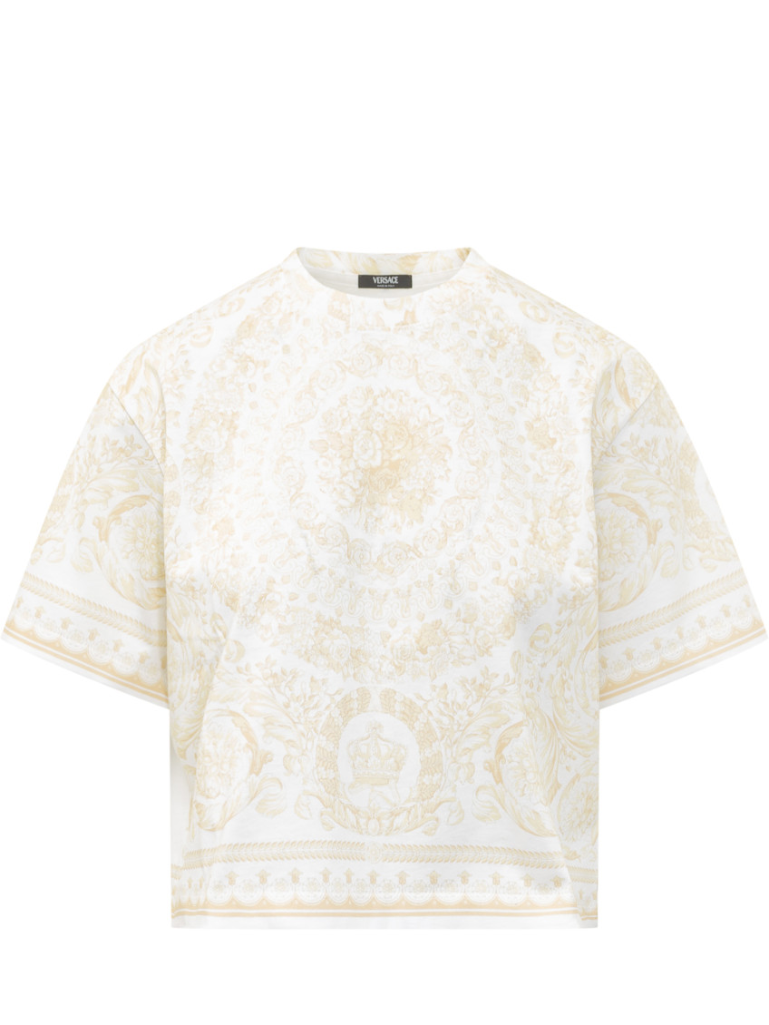 White Printed Crew Neck T-Shirt