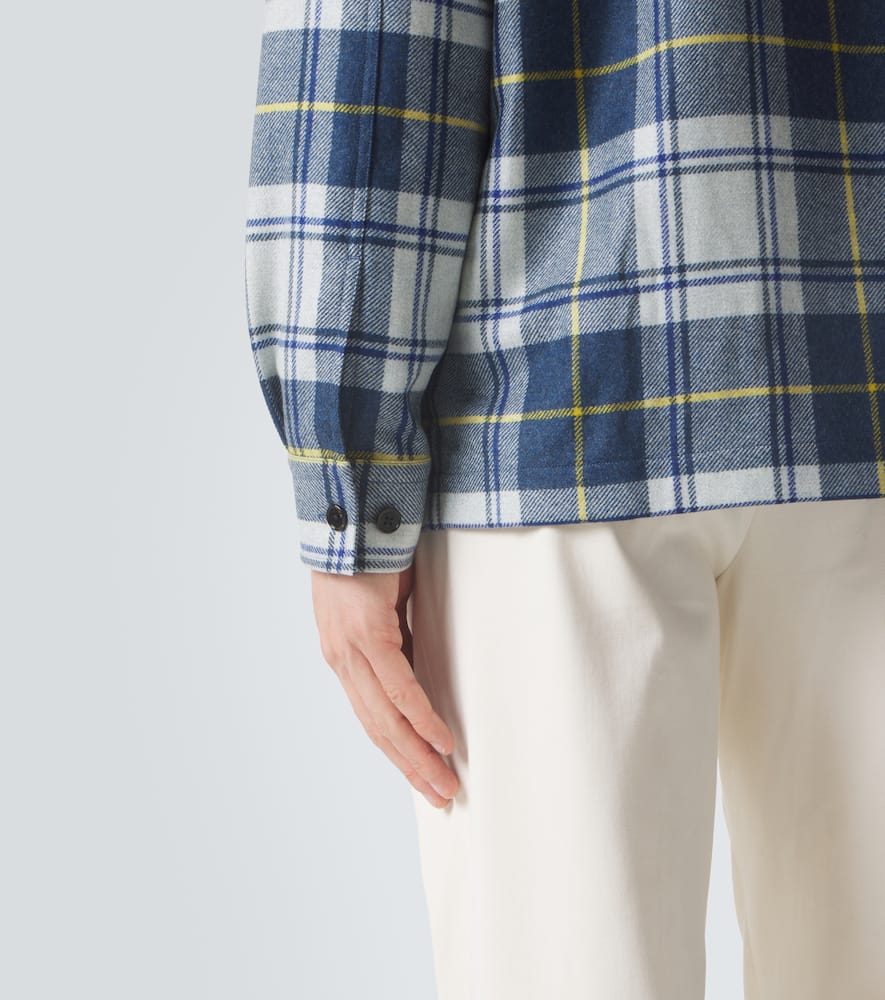 Plaid cashmere overshirt