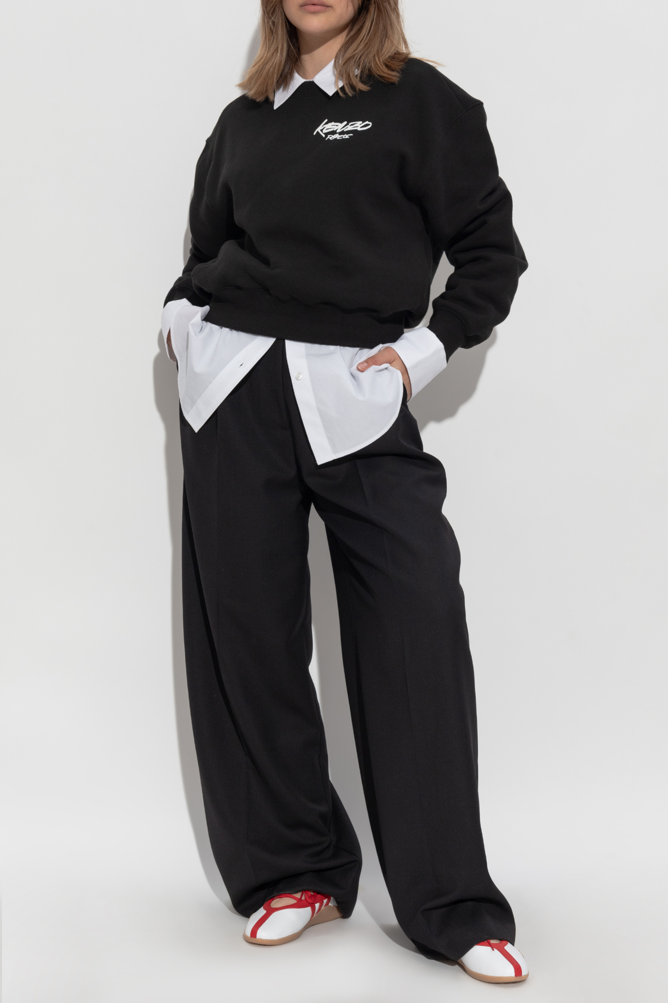 Sweatshirt With Printed Logo, Women's, Black