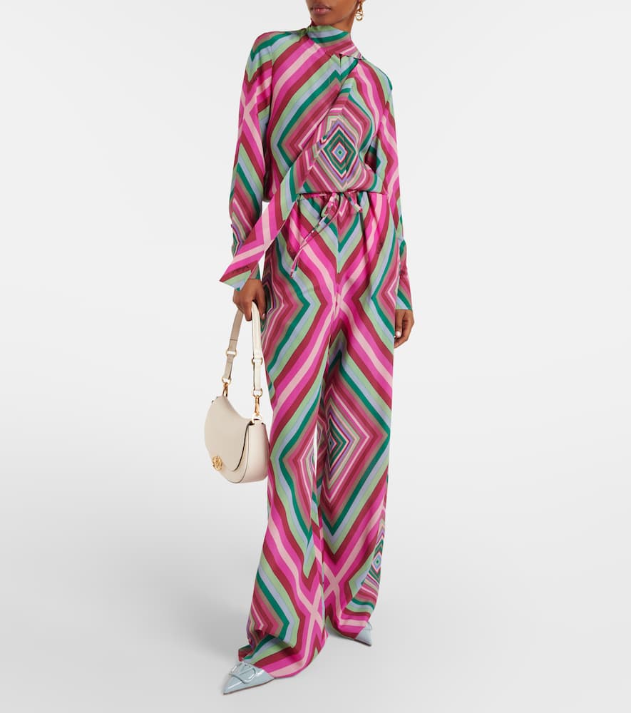 Printed silk palazzo pants