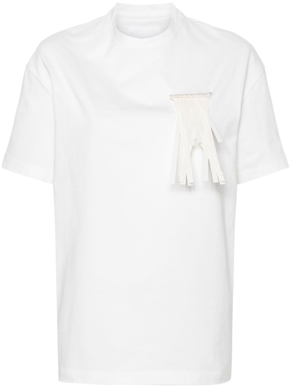 Fringed-brooch T-shirt - Black